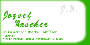 jozsef mascher business card